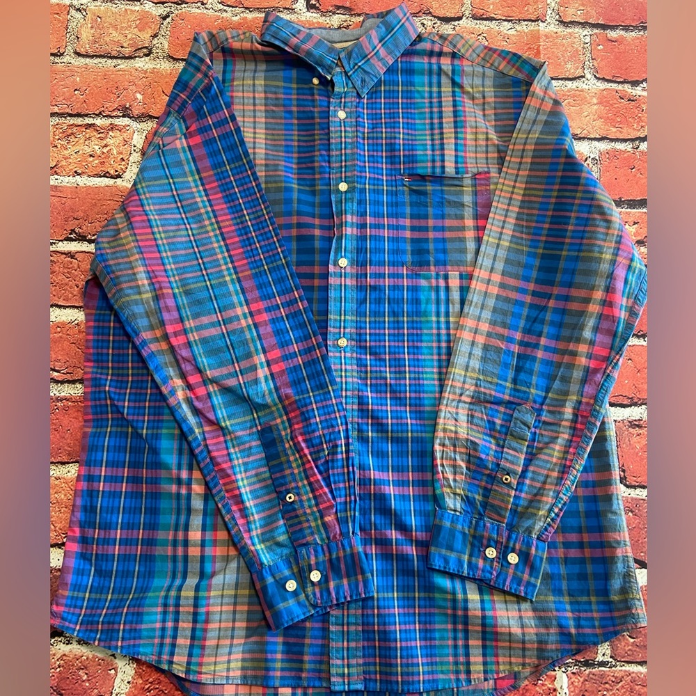 Tommy Hilfiger multicolored button up shirt Size XL